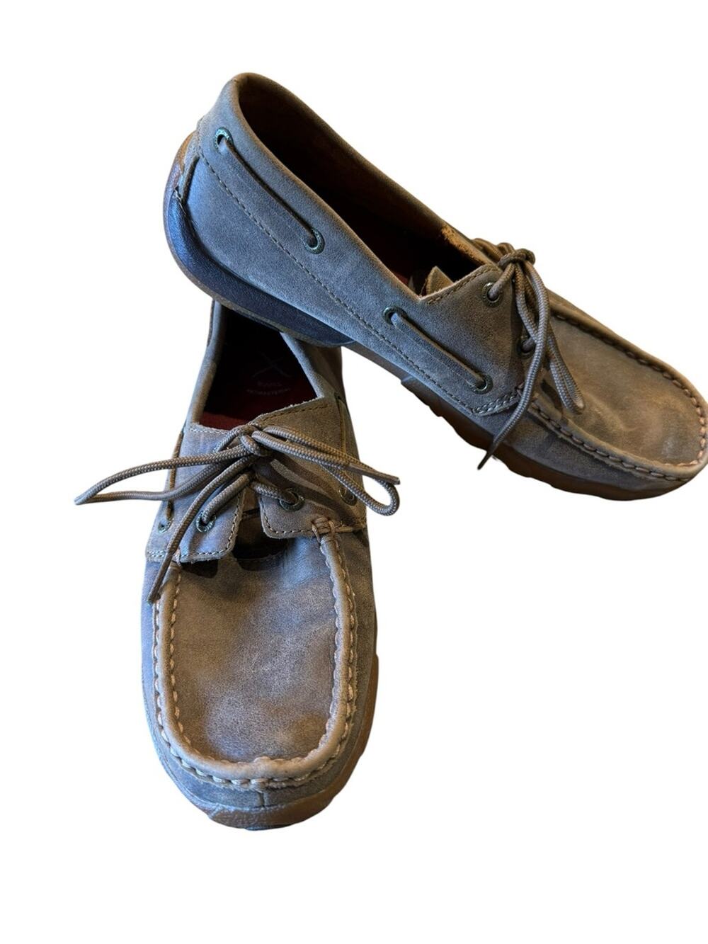 Twisted X Women’s 8.5 Brown Distressed Leather Boat Shoes